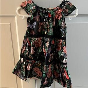 Hanna Andersson Black Floral Kids Dress with bloomers